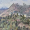 Pamono Vicente Gomez Fuste, Post Impressionist Village and Mountains, Mid-20th Century, Oil on Canvas> Impressionist