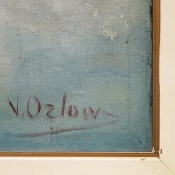 Pamono Victor Orlow, Winter in the Steppe, 1950s, Oil on Canvas, Framed><noscript><img width=