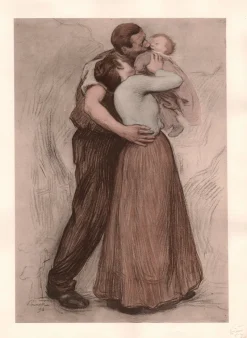 Best Pamono Victor Prouvé, Le Baiser / The Kiss, 1898, Original Lithograph