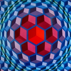 Pamono Victor Vasarely, Framed Serigraph, Printed by Editions Du Griffon, 1972><noscript><img width=