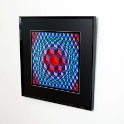 Pamono Victor Vasarely, Framed Serigraph, Printed by Editions Du Griffon, 1972><noscript><img width=