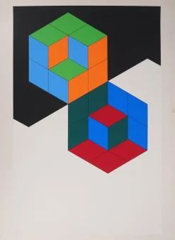 Pamono Victor Vasarely, Kinetic Composition: Bi Hexa, Screenprint> Prints & Multiples
