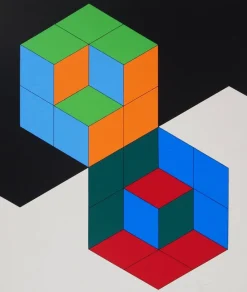 Pamono Victor Vasarely, Kinetic Composition: Bi Hexa, Screenprint><noscript><img width=