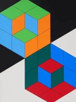 Pamono Victor Vasarely, Kinetic Composition: Bi Hexa, Screenprint><noscript><img width=