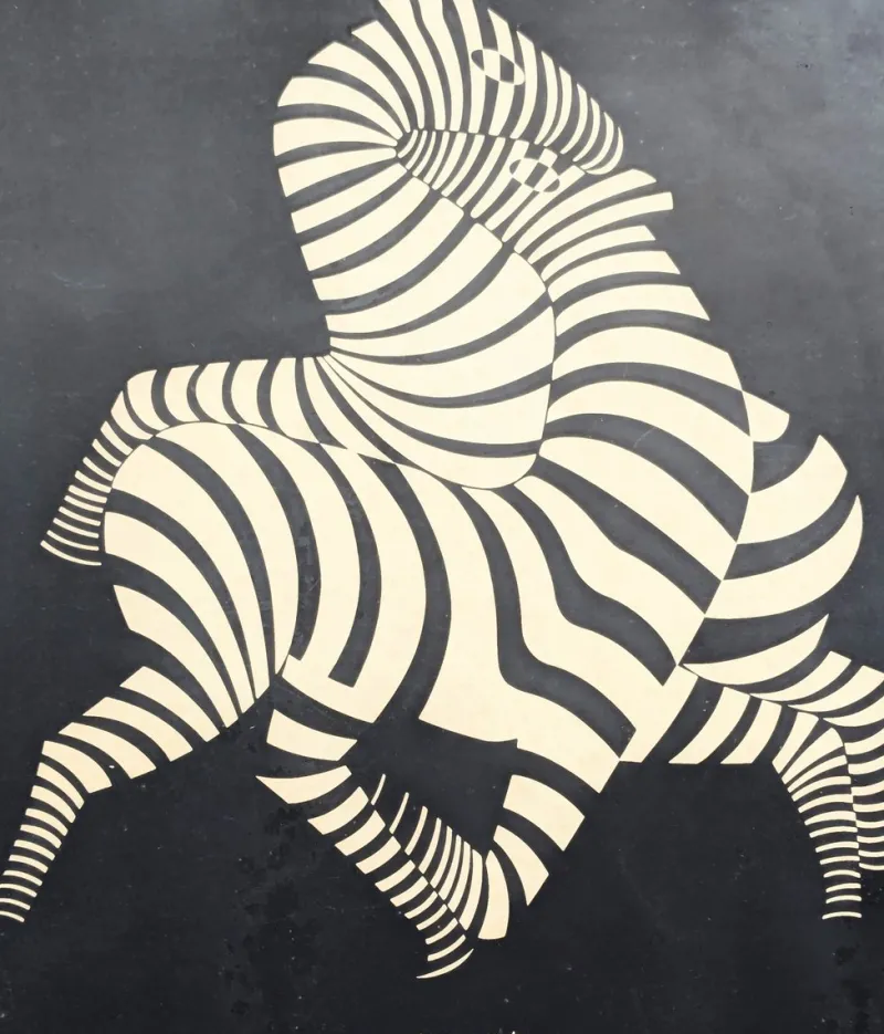 Outlet Pamono Victor Vasarely, Zebras, Original Serigraph, 1960s, Framed