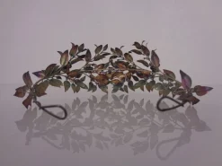 New Pamono Victorian 800 Silver Wedding Tiara and Brooch, Germany, 1890s, Set of 2