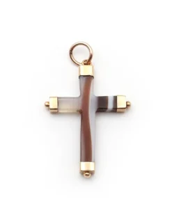 Pamono Victorian Agate Cross Pendant> Necklaces