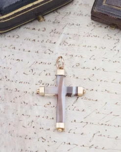 Pamono Victorian Agate Cross Pendant><noscript><img width=