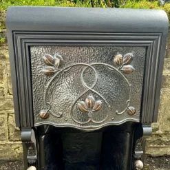 Pamono Victorian Art Nouveau Cast Iron Fireplace><noscript><img width=