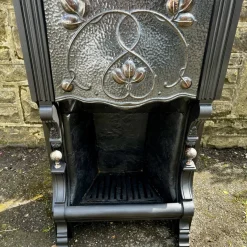 Pamono Victorian Art Nouveau Cast Iron Fireplace><noscript><img width=