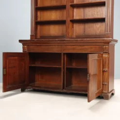 Best Pamono Victorian Bookcase Mahogany with Carvings, Italy, 19th Century