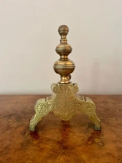 Online Pamono Victorian Brass Fireplace Set, 1890, Set of 6
