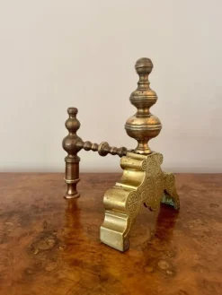 Online Pamono Victorian Brass Fireplace Set, 1890, Set of 6