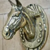 Pamono Victorian Brass Horse Head Wall Plaque, 1900s> Architectural Elements