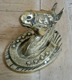 Pamono Victorian Brass Horse Head Wall Plaque, 1900s><noscript><img width=