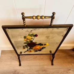 Pamono Victorian Brass Mirrored Fire Screen> Fireplaces And Mantels