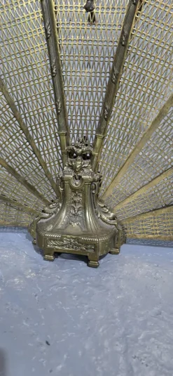 Pamono Victorian Brass Peacock Fire Screen, 1880s><noscript><img width=