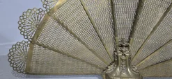 Pamono Victorian Brass Peacock Fire Screen, 1880s><noscript><img width=