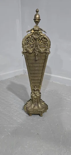 Pamono Victorian Brass Peacock Fire Screen, 1880s><noscript><img width=