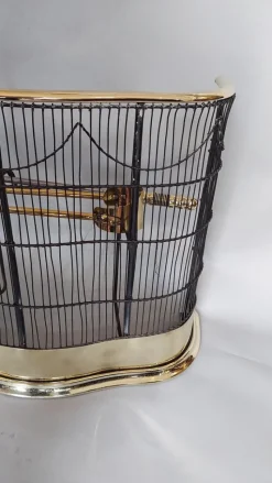 Pamono Victorian Brass Rimmed Wire Mesh Serpentine Fire Guard> Fireplaces And Mantels