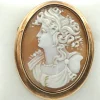 Clearance Pamono Victorian Brooch with Cameo in 14-Karat Gold