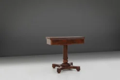 Outlet Pamono Victorian Burl Wood Folding Card Table, 19th Century