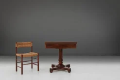Outlet Pamono Victorian Burl Wood Folding Card Table, 19th Century