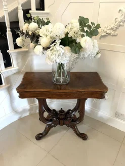 Hot Pamono Victorian Burr Walnut Card Table, 1860s