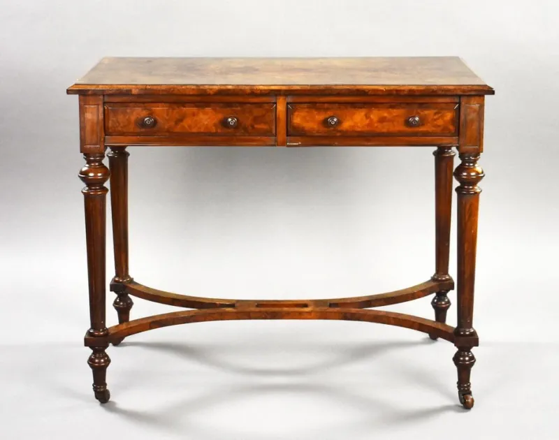 Online Pamono Victorian Burr Walnut Writing Table, 1870s