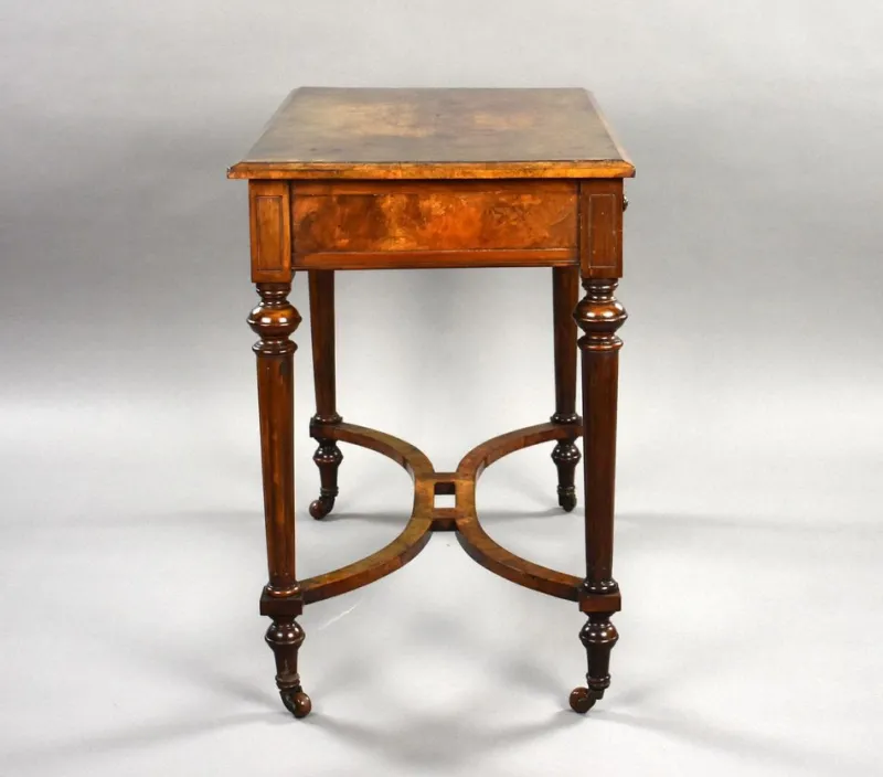 Online Pamono Victorian Burr Walnut Writing Table, 1870s