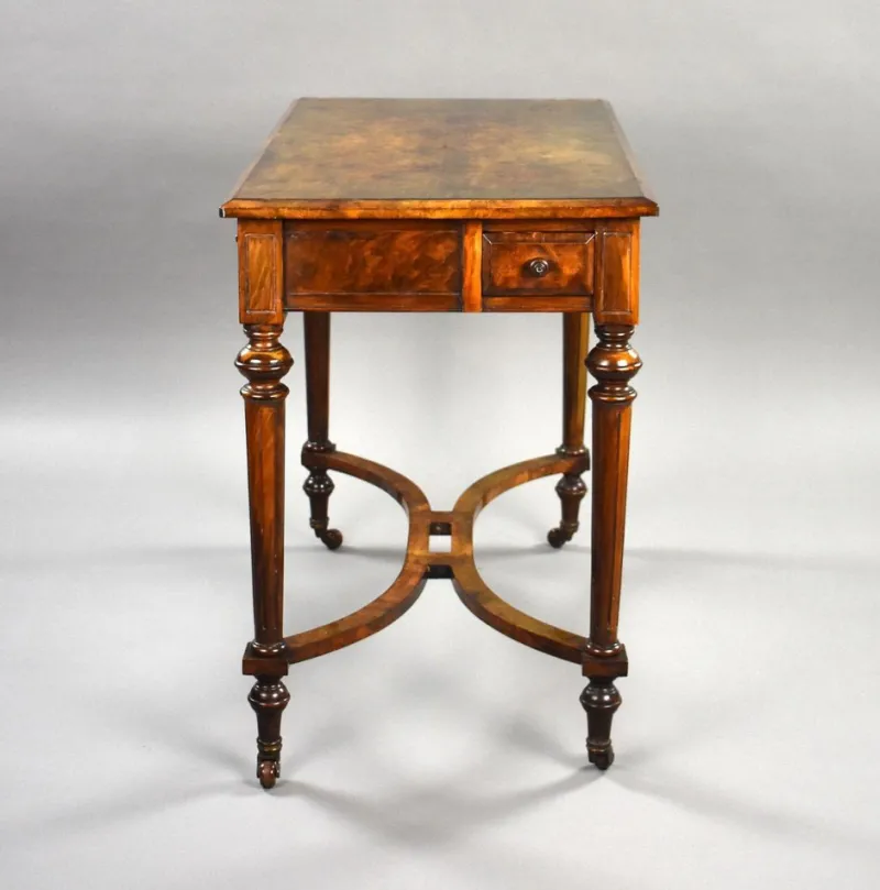 Online Pamono Victorian Burr Walnut Writing Table, 1870s