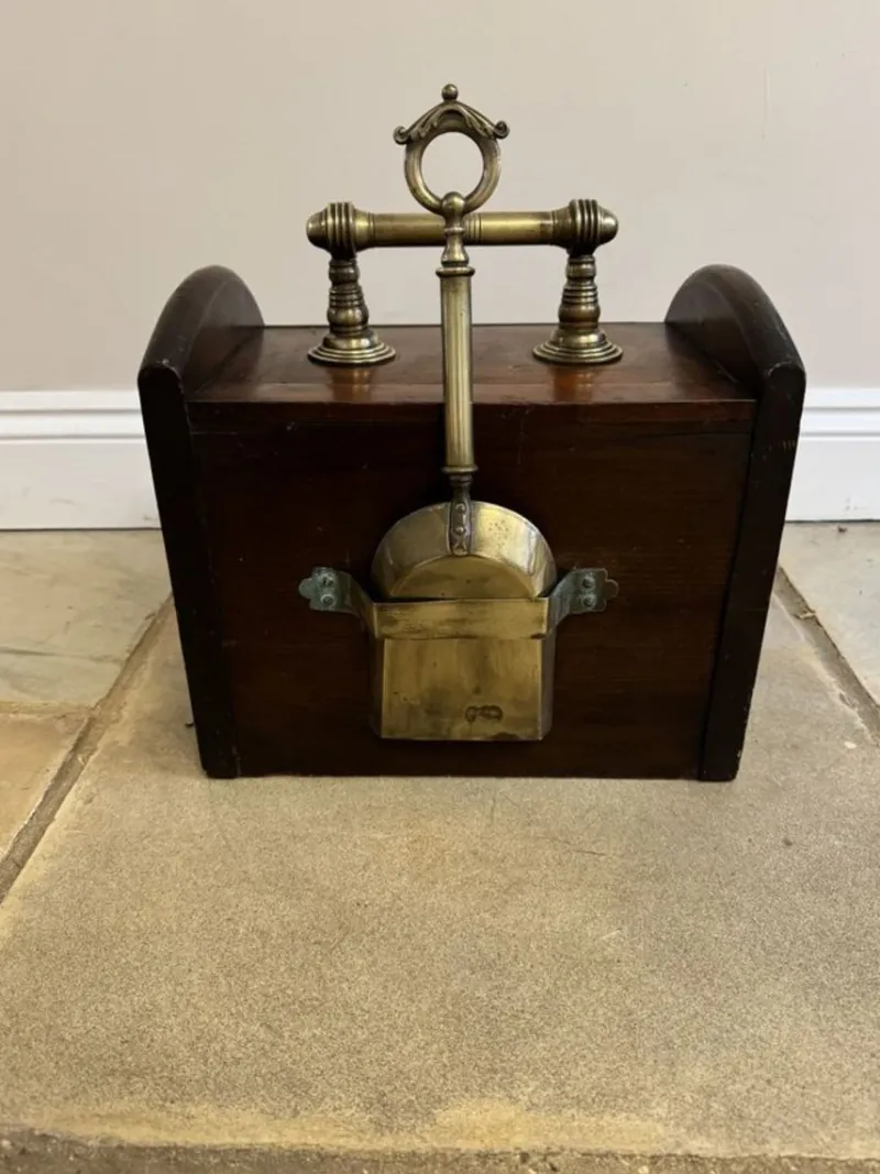 Pamono Victorian Carved Oak Coal Box, 1880s> Fireplaces And Mantels