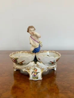 Pamono Victorian Continental Porcelain Salt & Pepper Holders, 1880s, Set of 3> Salt & Pepper Shakers