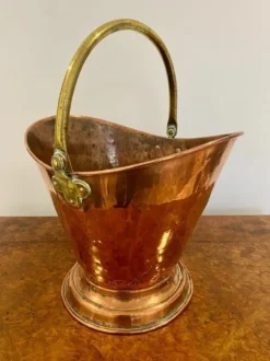 Pamono Victorian Copper and Brass Helmet Coal Bucket, 1860s