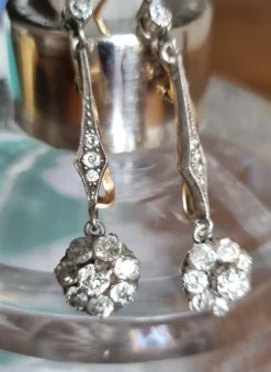 Pamono Victorian Diamond Earrings, Late 19th Century, Set of 2><noscript><img width=