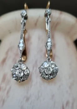 Pamono Victorian Diamond Earrings, Late 19th Century, Set of 2><noscript><img width=