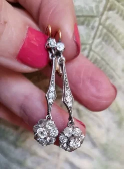 Pamono Victorian Diamond Earrings, Late 19th Century, Set of 2><noscript><img width=