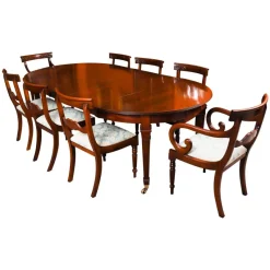 Hot Pamono Victorian Dining Table and Barback Dining Chairs, 1890s, Set of 9