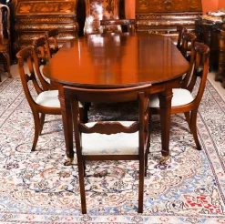 Hot Pamono Victorian Dining Table and Barback Dining Chairs, 1890s, Set of 9