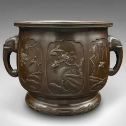 Pamono Victorian Edo Planter in Bronze, Japan, 1860s> Planters And Jardiniere