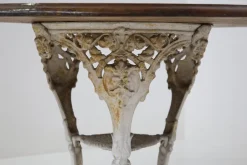 Pamono Victorian English White and Wood Cast Iron Table><noscript><img width=