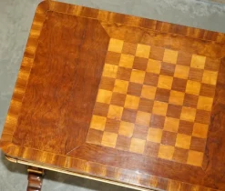 Hot Pamono Victorian Game Table in Walnut and Hardwood