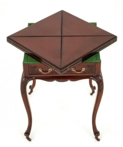Pamono Victorian Games Envelope Card Table in Mahogany, 1890s><noscript><img width=