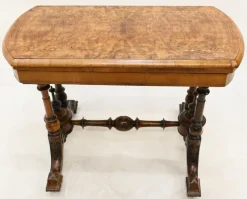 Pamono Victorian Games Table in Burr Walnut, 1880s><noscript><img width=