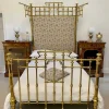 Hot Pamono Victorian Gilded Brass Half Tester Double Bed, 1860s
