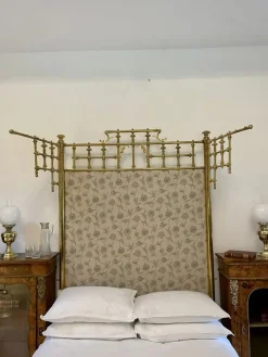 Outlet Pamono Victorian Gilded Solid Brass Half Tester Double Bed