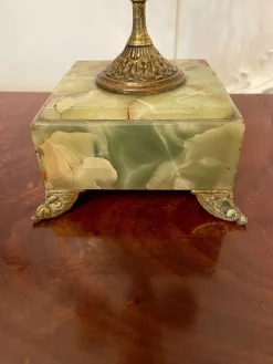 Discount Pamono Victorian Green Onyx Ornate Clock Garniture, Set of 3