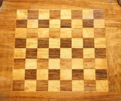 Pamono Victorian Inlaid Walnut & Hardwood Chess Table with Ornate Legs, 1880s><noscript><img width=