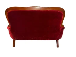 New Pamono Victorian Loveseat Miniature in Red Velvet
