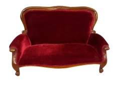 New Pamono Victorian Loveseat Miniature in Red Velvet